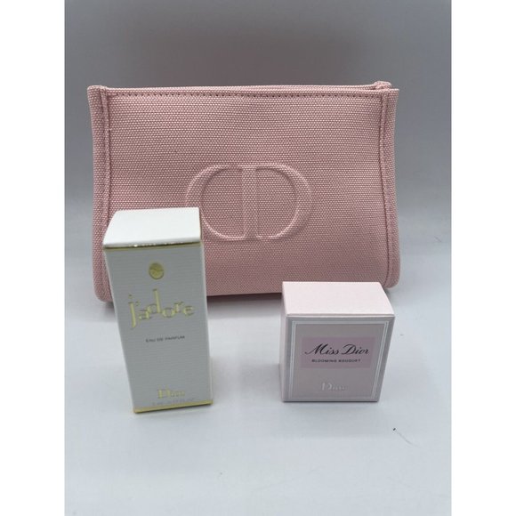 Dior Bags Christian Dior Baby Pink Mini Cd Logo Makeup Pouch Clutch
